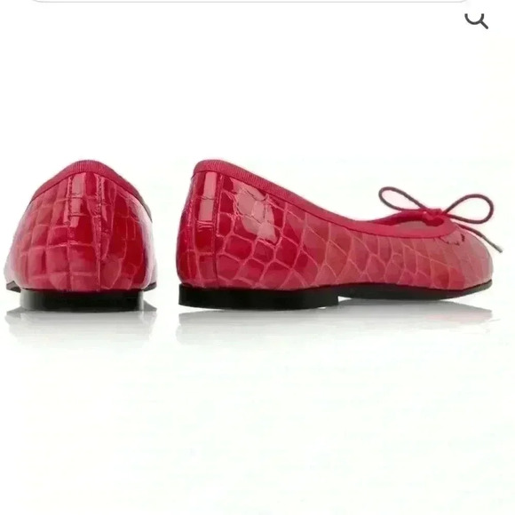 London Sole  Pink Henrietta Patent Leather Croc Effect Ballet Flat Size 6 - Picture 2 of 12